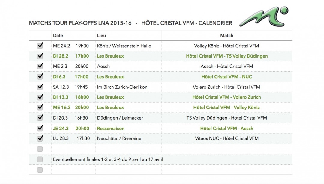 Image Le calendrier du tour Play-offs vient de sortir!