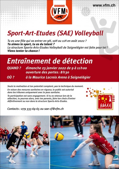 Image SAE  Sport-Art-Etudes Sélection le 23 janvier de 9h à 11h 
